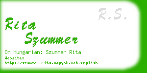 rita szummer business card